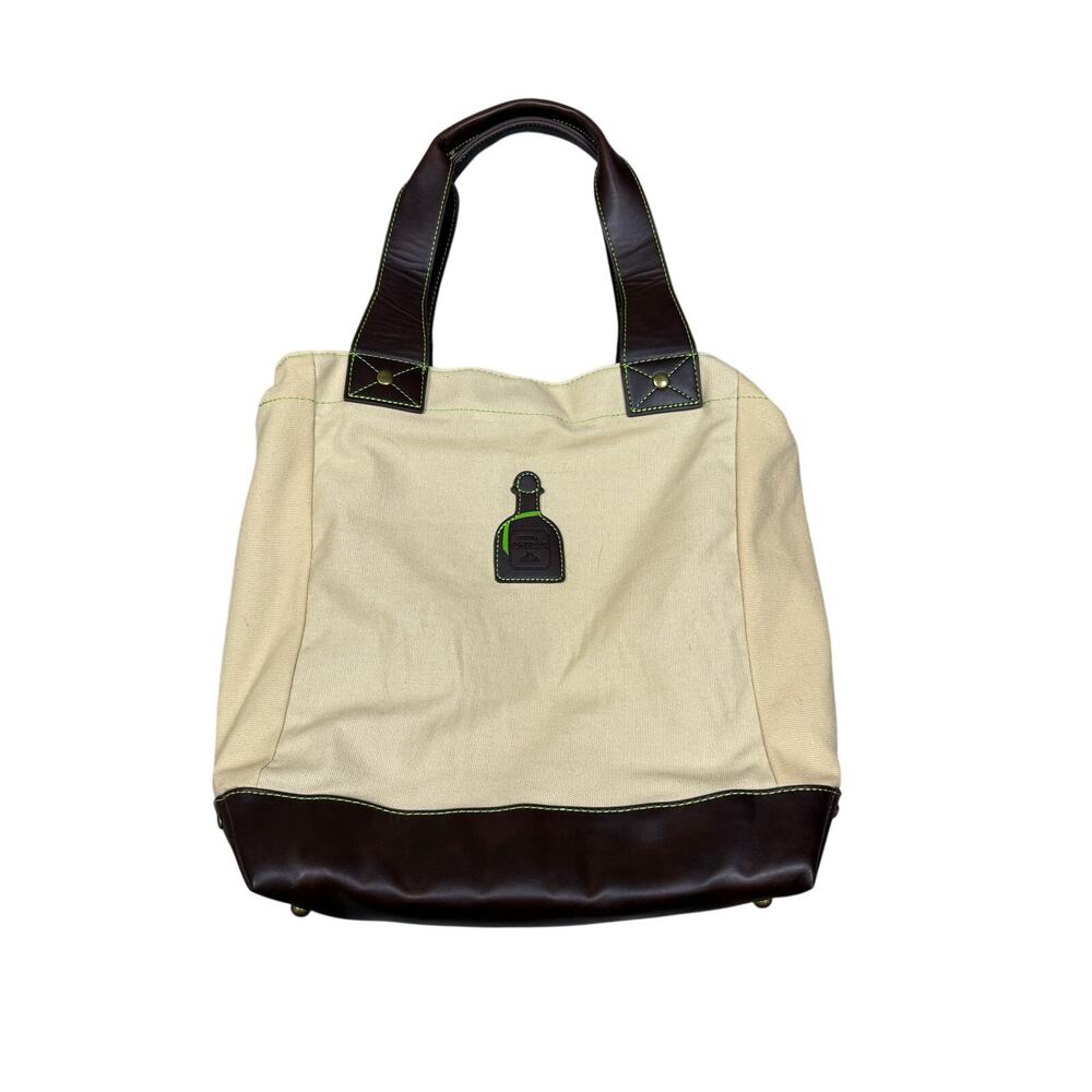 Patron Women’s Tote Insulated Removable Liner Cooler Canvas Shopping Bag Beige